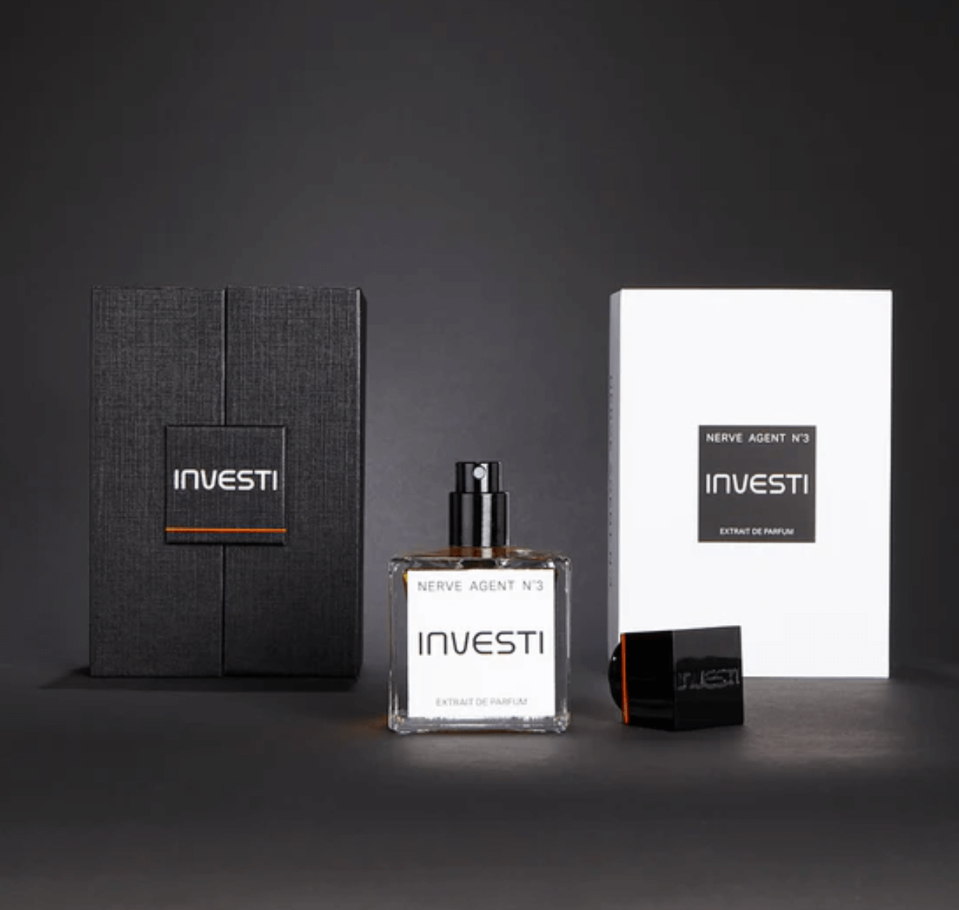 Boite et bouteille de parfun Investi Nerve agent n°3