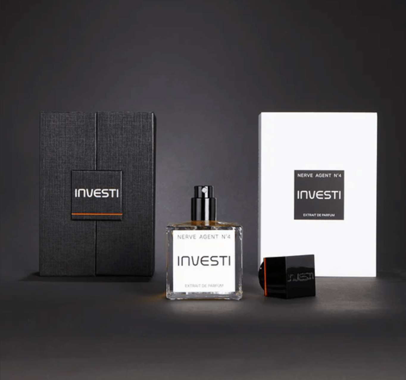 Boite et bouteille de parfun Investi Nerve agent n°4